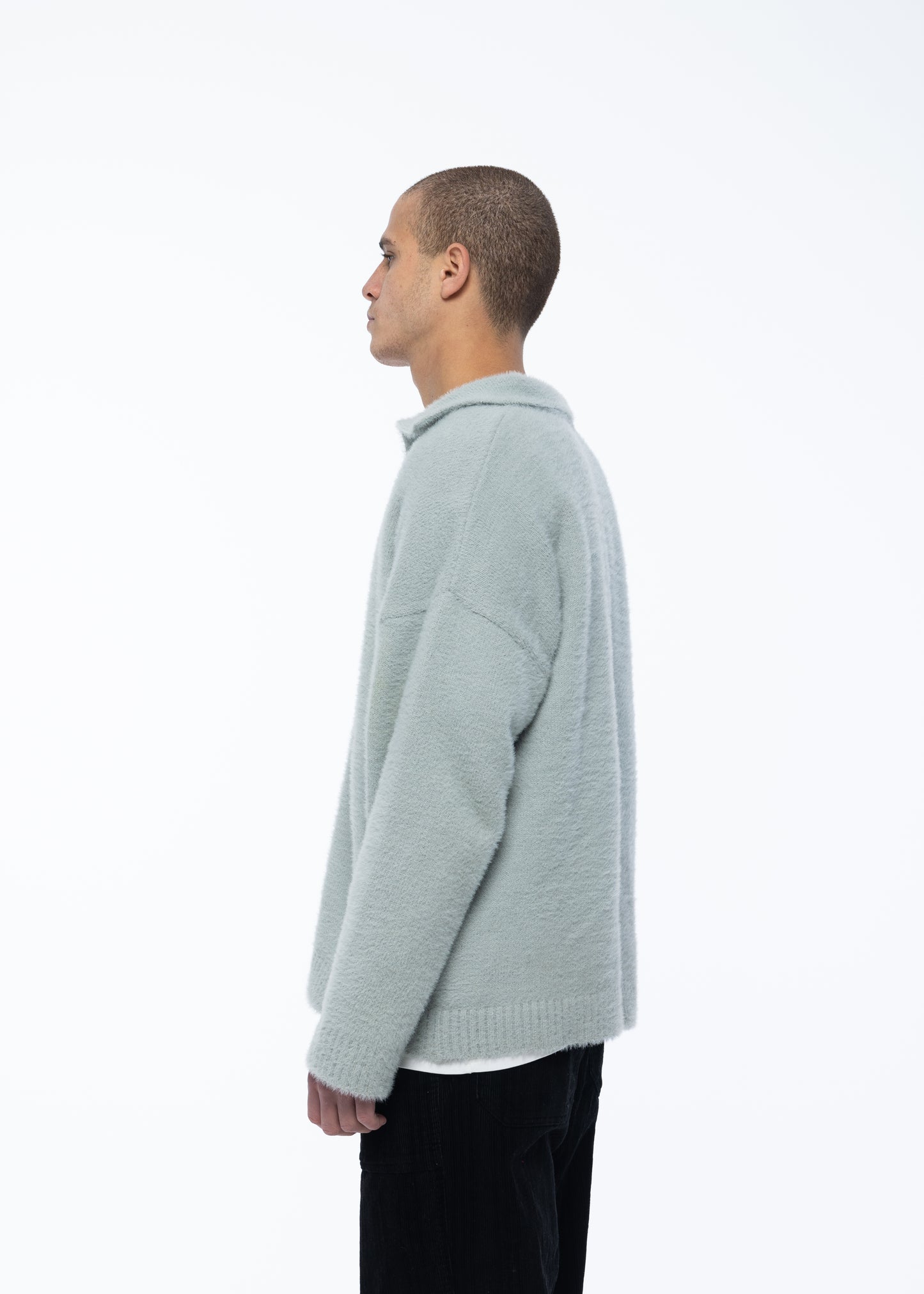 Ice Grey Polo Sweater