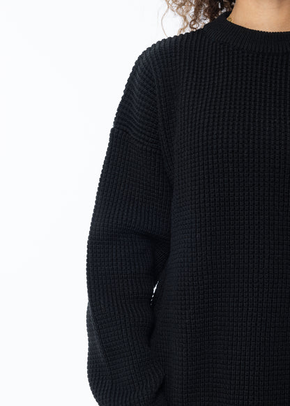 Black 'knitted' Crewneck