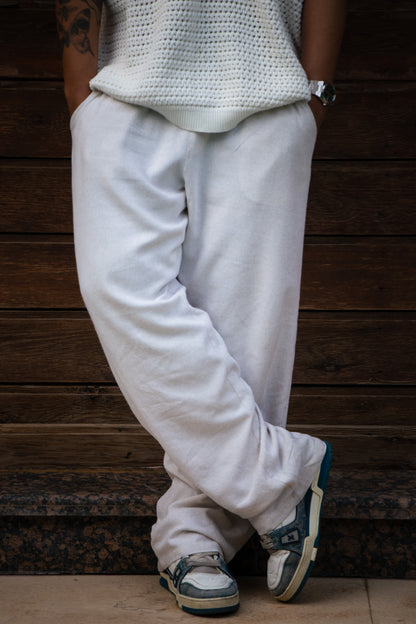 Beige linen pants