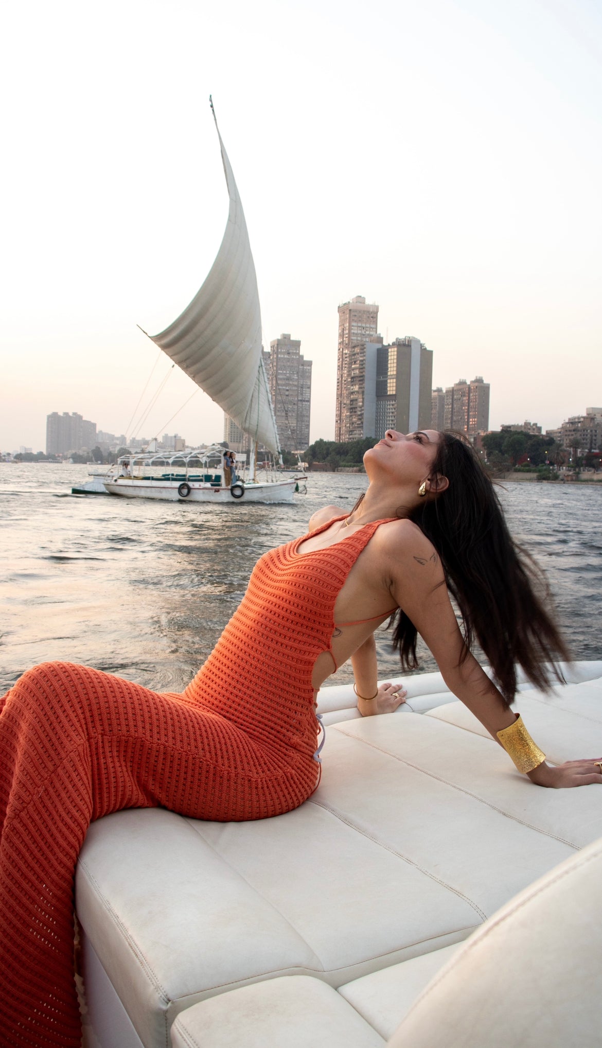 Orange 'knitted' Dress